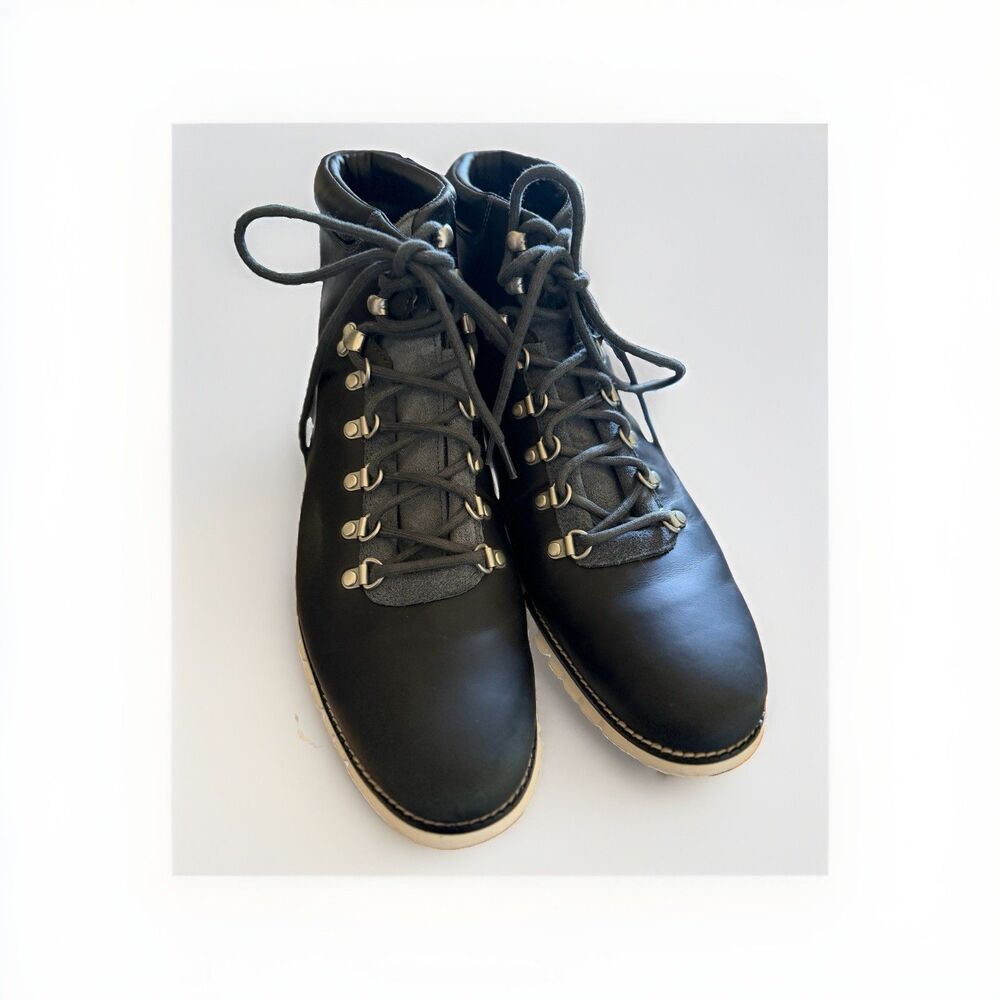 Cole Haan Grand OS Mens 12 Black Leather Lace Up Ankle Boots C35398